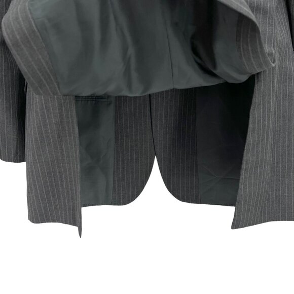 BURBERRY London Men’s 100% Wool Two Vents Stripe Grey Blazer Size 42 Long USA - Picture 7 of 14